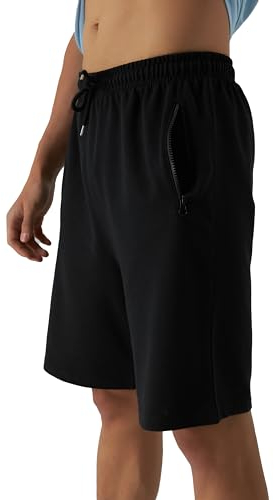 Smith & Solo Sporthose Herren Kurz - Kurze Hosen Herren, Laufshorts Männer Sommer Baumwolle Jogginghose Fitnesshose Sport Sportshorts Bermuda Shorts Hose Trainingshose Tennishose Schwarz L