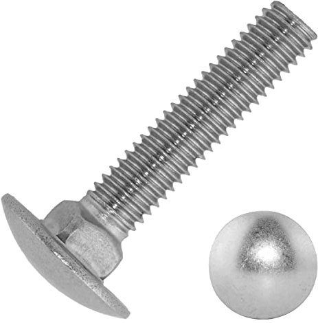 Techtanium® Schlossschrauben M10 x 55/55 [mit Vierkantansatz] aus Edelstahl A2 (10 Stück) | Schloßschrauben | Flachrundschrauben | DIN 603