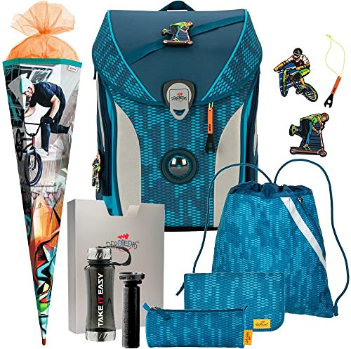 Generisch ErgoFlex Max Schulranzen-Set 7tlg. mit Schuhbeutel und Schultüte - Trinkflasche Gratis Dazu (Trendsport)