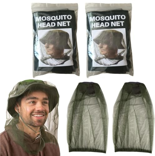 Anti Mosquito Kopf-Kescher,Gesichts-Ineinander greifen Net Kopfschutz-Netz,Mückenschutzhaube,Insektenschutz,für Outdoor Wandern Camping Klettern Wandern Moskito-Fliegen-Insekten-Wanze Verhütung