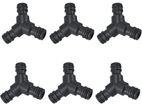 ERKOON 6 Stück Schlauch Kupplung Satz, 1/2 Zoll Doppelstecker Gartenschlauch Verbindungen Extender & Y-Stück Abzweig-Verbinder Verlängerung Kupplung Verbindungsteil (Y-Stück)