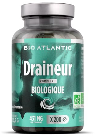 Complexe de plantes - Draineur Bio - 431 mg - Pissenlit, Artichaut, Radis noir, Aubier de Tilleul - 200 comprimés