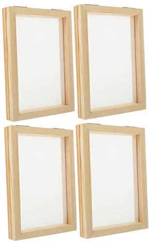 SHINEOFI 4stücke Holzrahmen Für Papierherstellung DIY-papierschöpfwerkzeug Handgeschöpfter Papierrahmen Für Bastelprojekte Und Kinderaktivitäten