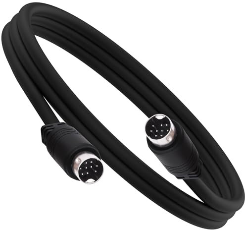 YARCHONN S-Video Cable Mini Din 9 Pin SVideo Extension Cable 9 Pin Mini Din SVHS Lead Cord Male to Male Connector for HDTV VCR DVD Projector Camera Camcorders -2M