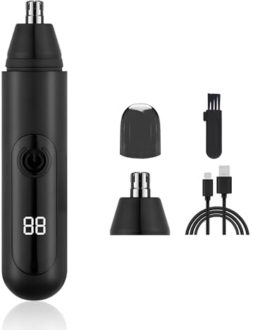 Cortapelos Nariz, Recortador Pelos Nariz Recargable, Cortapelos Nariz y Oreja Profesional Indoloro, Hoja de Doble Filo Impermeable, Fácil de Limpiar, para Hombre y Mujere