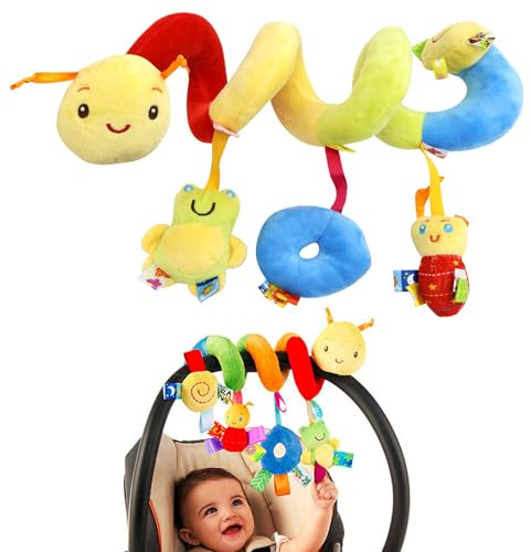 Juguetes para bebés Espiral de Actividad Cadena para Cochecito de Bebé Espiral Cochecito Juguete Colgante Cuna Juguete Bebé Espiral Juguete de Peluche para Niños Pequeños Niños Niñas de 1 2 3 4 5 6