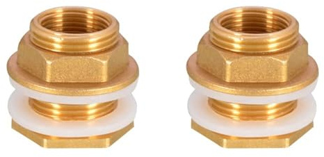 Conector de Tanque de Agua de latón 2 Piezas Macho 3/4 Pulgada Hembra 1/2 Pulgada Roscado Conector de latón para Interfaz de Salida de Torre de Agua Adaptador de Tubo de Cobre(Male 1 Female 3/4)