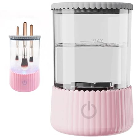 Borstrengöring makeup, elektrisk makeupborste rengörare, automatisk makeup med vibration för borstar i alla storlekar, USB-driven, multirengöring och torkstation