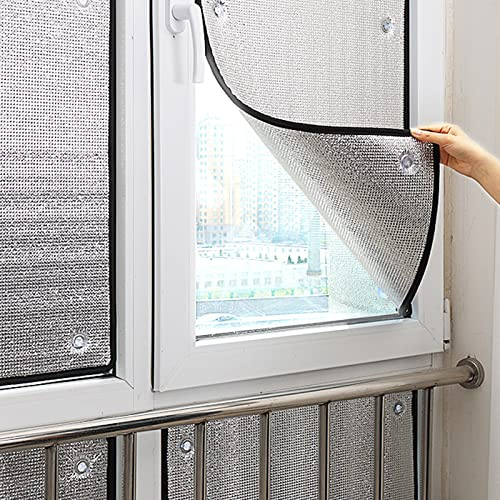 Solskydd, reflekterande fönsterfilm, aluminiumisoleringsfolie, 100 % mörkläggande fönsterskydd, värmekontroll, integritetsskydd, fönsterfärg, för skylight balkong köksglas