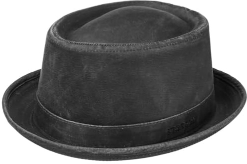 Stetson Odenton Pork Pie Stoffhut UV Schutz wasserabweisend Damen Herren Sommer Winter schwarz XL (60-61 cm)