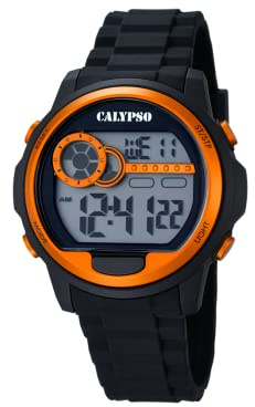 Calypso Digitale Sport Herrenuhr Kautschuk Schwarz - 10 ATM, Datum, Stoppuhr, Dualzeit, Licht, Alarm, 12/24 Std - K5667/4 Digital for Man