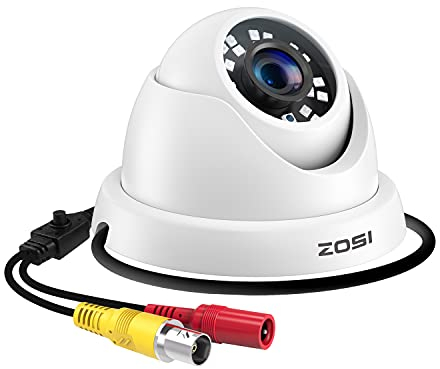 ZOSI 1080p 2.0MP Caméra de Surveillance en Dôme Objectif 3.6mm Haute Résolution 1920TVL Vision Nocturne 80ft (24m)-Uniquement pour Le TVI Système de Surveillance CCTV