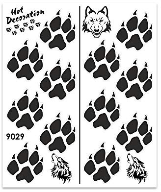 4R Quattroerre.it - 9029 - Adesivi Sticker Orme Zampe Lupo, 20 x 24 cm