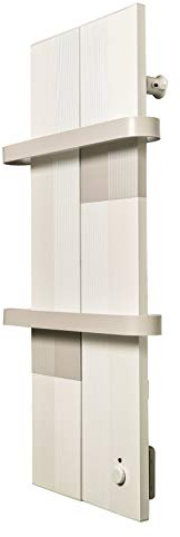 Finesa Badheizkörper elektrisch mit Thermostat – Design Badheizkörper Paneel flach – 1000x404 mm | 500 W – elektrischer Handtuchheizkörper Bad – energiesparend – 5 Jahre Garantie - Grau/Weiß