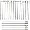 Sweieoni 20 Piezas Palillos Coctel Acero Inoxidable, Brochetas de Fruta de Acero, Barras de Metal, Brochetas de Barbacoa de Acero Inoxidable para Sándwiches Fruta Decoraciones de Fiestas Bodas