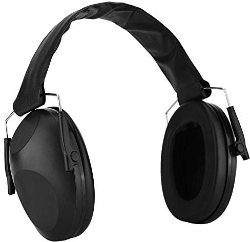 ASHATA Orejeras con reducción de ruido, Protección auditiva Auriculares Auriculares, Orejeras de tiro, Protección auditiva para trabajos de construcción Campo de tiro Caza(Negro)