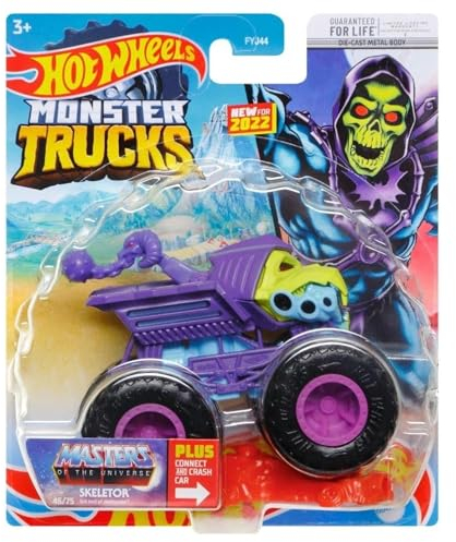 PREZIOSI Monster Truck toy machine special edition ''Masters of the Universe - Skeletor'' in scale 1:64 - Kids toy cars 3+ - Monster hot in single blister HGK43 -, Multicolor