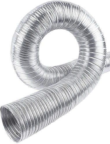 BAUSTER® Tuyau flexible en aluminium - Diamètre : 125 mm - Longueur : 3 m - Tuyau d'évacuation de la climatisation - Tuyau de ventilation - Pour sèche-linge, four - Résistant à la corrosion (125 mm)