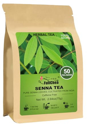 FullChea - Senna Tea, 50 Teabags, 1.5g/bag - Naturally Senna Leaf Tea for Constipation - Non-GMO - Caffeine-free - Support Digestion & Boost Immune System