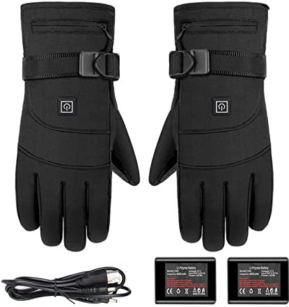 Meindin Elektrische beheizte Handschuhe | 3,7 V Akku Wiederaufladbare Touchscreen-Heizhandschuhe mit 3 Temperaturstufen | Thermohandschuhe Schnelle Heizung für Winter Damen Herren Mädchen