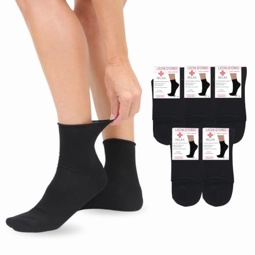 Chaussettes non élastiques pour femmes socquette légères en coton pour diabétiques fabriquées en Italie