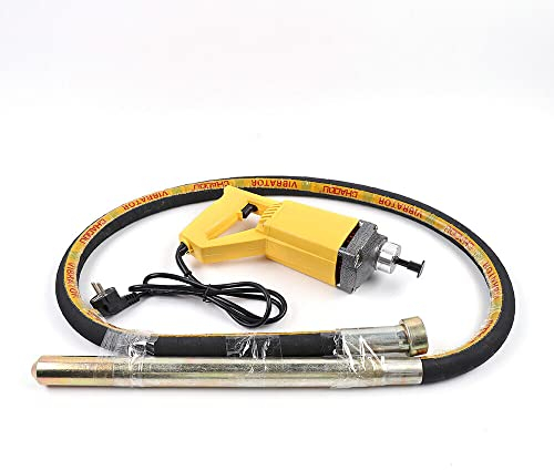 Vibreur Beton Betonniere Électrique 1300W Aiguille Vibrante Pour Beton 2M Vibrateur à Béton 4300 tr/min Plaque Vibrante Vibreur à Ciment Portable, Éliminer Bulles d'Air, Mélanger Le Béton