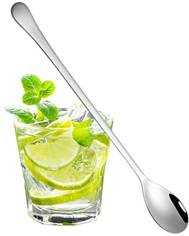 OnIUeZky 1 pc cucchiai di Latte cucchiai da tè, cucchiaino in Acciaio Inossidabile lavastoviglie a Manico Lungo Manico Lungo cucchiai per Sundae, Gelato, caffè Freddo 7,95 Pollici