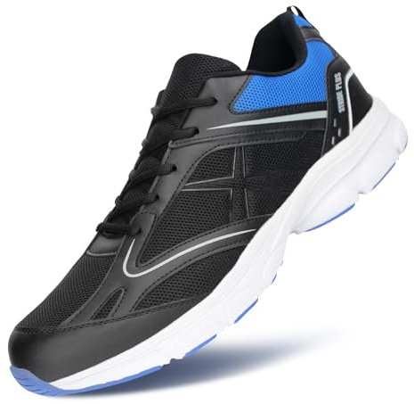 Hawkwell herr stor storlek ledig lätt promenadsneakers sportskor EU storlek 47–51, svart, 52 EU