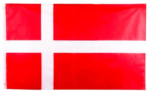Bandera Grande de Dinamarca 90x150 cm (5x3ft) Gigante Estandarte danés para Mundial de Fútbol 2026 Día de la Constitución Juegos Olímpicos Deportes Decoración Adornos Bar Jardín Calle