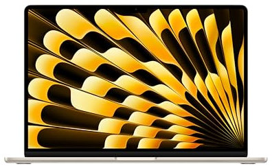 Apple 15 MacBook Air Laptop mit M3 Chip: 15,3 Liquid Retina Display, 16 GB gemeinsamer Arbeitsspeicher, 256 GB SSD Speicher, beleuchtete Tastatur, 1080p FaceTime HD Kamera, Touch ID, Polarstern