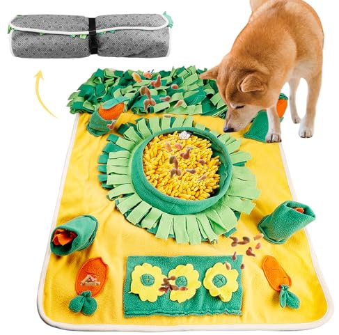 Molbory Schnüffelteppich für Hunde Groß, Schnüffelmatte für Hunde, Intelligenzspielzeug Schnüffeldecke, Anti-Rutsch Haustier Schnüffelteppich, Intelligenzspielzeug für Hunde Katzen, 80 * 60cm