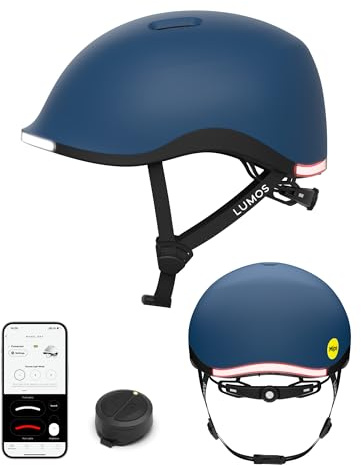 Lumos Nyxel Smart Bike Helmet, Customizable Front and Back LED Lights with Turn Signals, 360° Visibility App Controlled Comfortable & Lightweight Skateboard Urban Helmet for Adults, Men Women