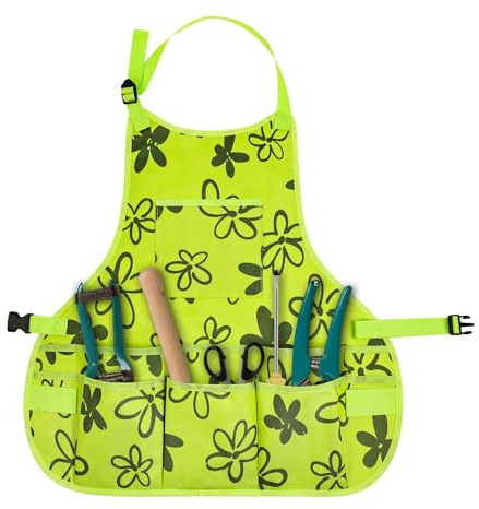 Alaoo Grembiule da Lavoro, Grembiule da Giardino, Grembiule Multitasche Regolabile, Multifunzione, Impermeabile, Resistente all'Usura, Adatto per Giardinaggio, Barbecue, Artigianato, Pittore