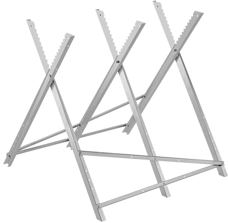 VEVOR 330 lbs Capacity Folding Work Horse with Heavy Duty Legs, All-Metal Sawhorses with Steel Frame, Aligned Serrated Structure, for Woodworking, Carpenters & Contractors