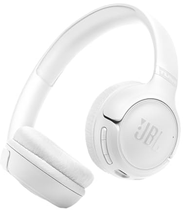 JBL Tune 530 BT, Casque Audio sans Fil, léger et Confortable, Bluetooth 6.0, autonomie jusqu'à 76 h, Charge Rapide, Design Pliable, Son JBL Pure Bass, Google Fast Pair, Microsoft Swift Pair, Blanc