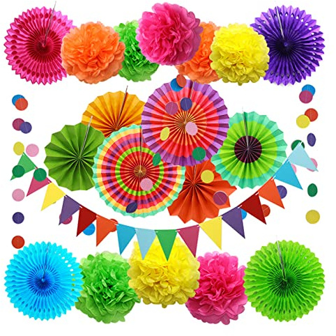 Födelsedag, bröllop, fest, pappersfläkt, festdekorationer, set, fotobås, bakgrunder