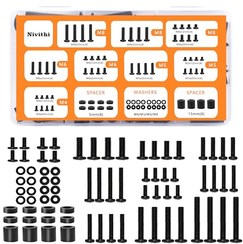 Nivithi 80in TV Mounting Screws,TV Mount Screws,TV Mount Hardware Kit,Black