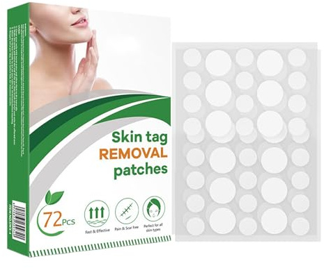 Parches para Eliminar Verrugas, Discos Adhesivos Naturales y Delgados, 72 Unidades de Parches Apósitos para Quitar Verrugas, para el Rostro Pies Brazos Dedos y Piernas, Uso Diario Viaje y Hogar, para