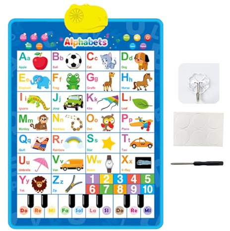da parete con alfabeto elettronico - per l'apprendimento della musica per bambini, giocattolo linguistico interattivo, gioco di apprendimento, educativo per l'apprendimento |
