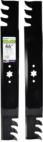 MAXPOWER 561544XB Commercial Mulching 2 Blade Set for 46” Cut MTD, Cub Cadet, Troy-Bilt, 742-04290-X, 942-04290-X, 942-04361, Black