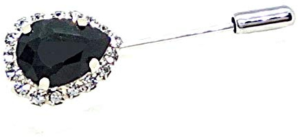 Spilla per Cravatta Nera da Uomo a Goccia Sposo Polsini E SPILLI per Cravatte Ascot Plastron Made in Italy