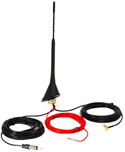 RED WOLF DAB Car Aerial Antenna SMB Adapter to DIN Connector Universal Roof Mount Active Amplified Aerial Reception Splitter for FM AM/DAB+ Radio Pioneer Clarion Alpine JVC Sony Android