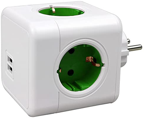 Prise USB Multiple, Multiprise Murale Cube 4 Prises avec 2 USB Secteur, 6 en 1 Bloc Multiprises USB, Multiprise Electrique Murale USB Chargeur pour Domicile, Bureau