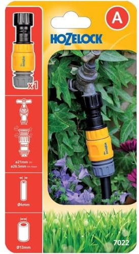 HOZELOCK - Micro Irrigation Pressure Regulator : Reduces Tap Water Pressure to 1.5 Bar for Optimum Performance, Place on Tap, Compatible Ø 21mm (1/2) Ø 26.5mm (3/4) Tap [7022 0001]