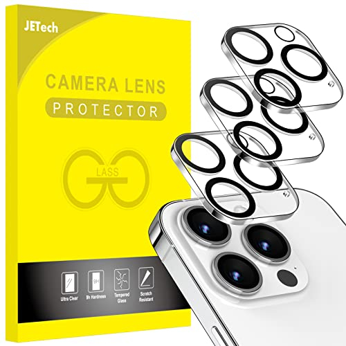 JETech Protection Objectif Caméra Arrière pour iPhone 14 Pro 6,1 Pouces et iPhone 14 Pro Max 6,7 Pouces, Film en Verre Trempé 9H, Ultra HD, Lot de 3