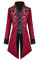 FYMNSI Herren Gothic Steampunk Frack Mantel M?nner Langes Smoking Mittelalter Viktorianischen Retro Jacke mit Waistcoat Uniform Karneval Fasching Halloween Kost?m Party Cosplay 1# Weinrot M