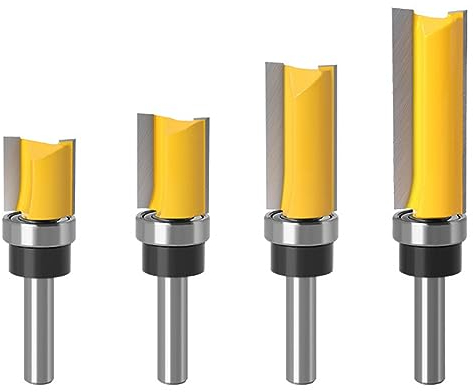 Bestgle 4 stück kopierfräser bündigfräser 8mm schaft nutfräser fräskopf für oberfräse fräser bits einsätze zum zurechtschneiden nützlich zum trimmen einstechen usw