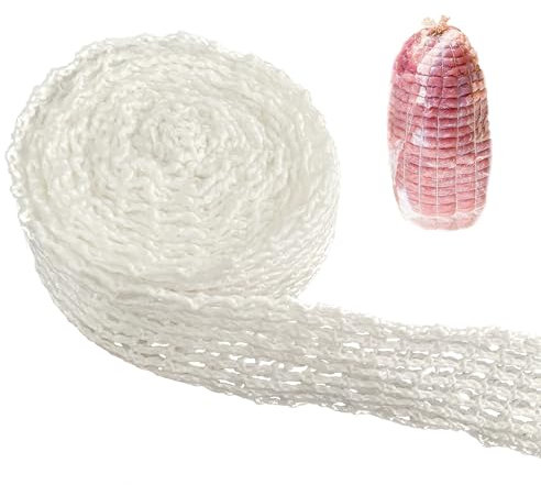 duoyif Fleischnetz Für Rollbraten Netz, Bratennetz Rollbratennetz Räuchernetz Schinkennetz, Baumwoll Netz Zum Aufbewahren Braten Kochen Von Fleisch, Bratennetz Kaliber 16, Elastische 11 Meter (11m)
