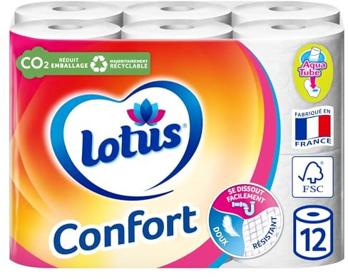 Papier Toilette Lotus Confort Blanc 12 rouleaux - Offre Spéciale