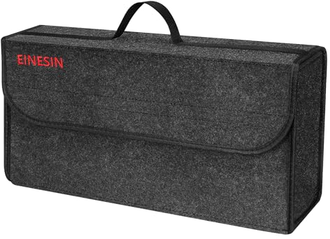 Einesin Borsa Portaoggetti Auto da Baule in Feltro, Organizer Bagagliaio per Attrezzi & Cura, Organizer per Auto, Borsa con Chiusura, shopping e accessori auto